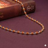 Zaviraa 925 Sterling Silver Rudraksha Mala (5MM Beads) | Ultra Minimal Natural Rudraksh Necklace for Men & Women | Pure Chandi Spiritual Jewellery | Everyday Wear