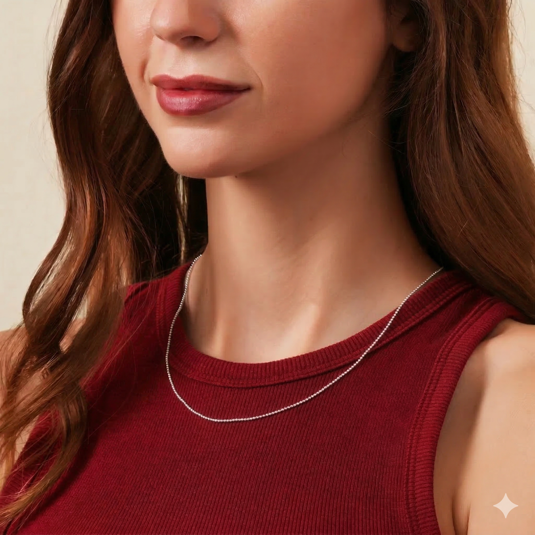 925 Sterling Silver Ball Bead Chain Necklace – Minimal Bead Silver Chain for Women & Men | Zaviraa