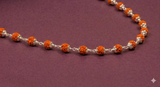 Zaviraa 925 Sterling Silver Rudraksha Mala (5MM Beads) | Ultra Minimal Natural Rudraksh Necklace for Men & Women | Pure Chandi Spiritual Jewellery | Everyday Wear