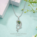 Zaviraa Divine Mor Pankh & Bansuri Silver Pendant with Chain