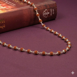 Zaviraa 925 Sterling Silver Rudraksha Mala (8MM Beads) | Natural Rudraksh Chain Mala for Men & Women | Pure Chandi Spiritual Necklace | Daily Wear & Meditation Jewellery