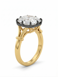 Zaviraa 6.00 CT Cushion Moissanite Engagement Ring for Women – Georgian Antique Victorian Style Solitaire Ring in 925 Sterling Silver Gold Plated | Luxury Proposal Ring