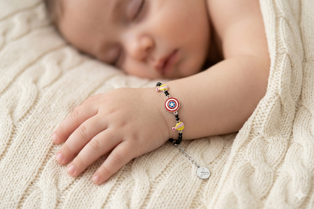 Kids Shield Charm Nazariya Bracelet – 925 Silver