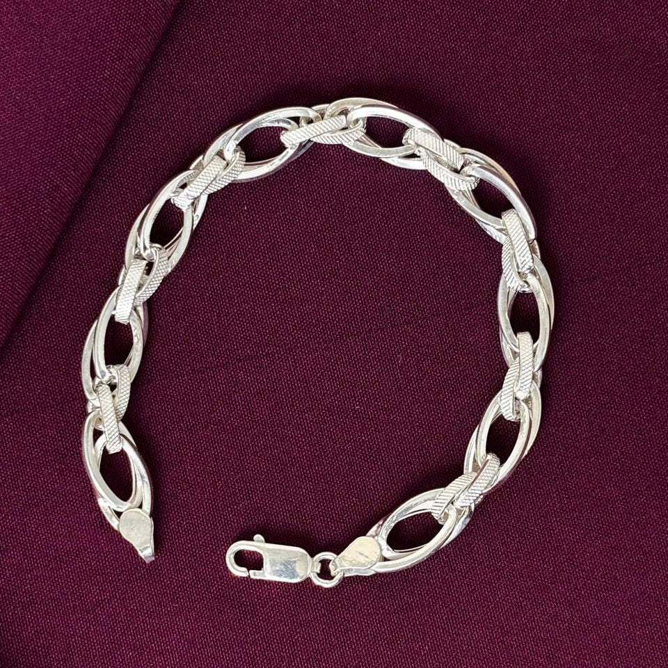 Gents Silver Braided bracelet Zaviraa 1