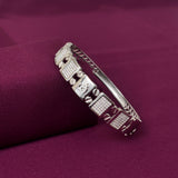 Men's 925 Silver Om CZ Designer Kada Bracelet | Zaviraa