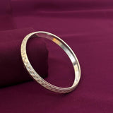 Premium Dual-Texture Silver Checkered Kada for Men | Zaviraa