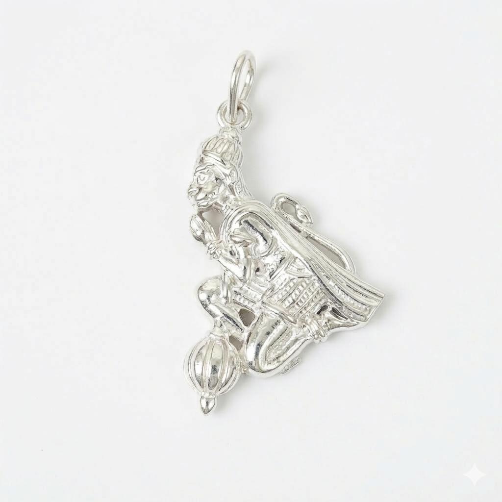 Men's 925 Silver Hanuman Pendant Chain Necklace | Zaviraa