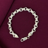 Gents Silver Hollow Bar Link Bracelet Zaviraa 1
