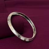 Silver Om Kada with CZ Stones | 925 Sterling Silver | Zaviraa