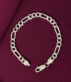 Gents Silver Oval Shape Link Bracelet Zaviraa 3