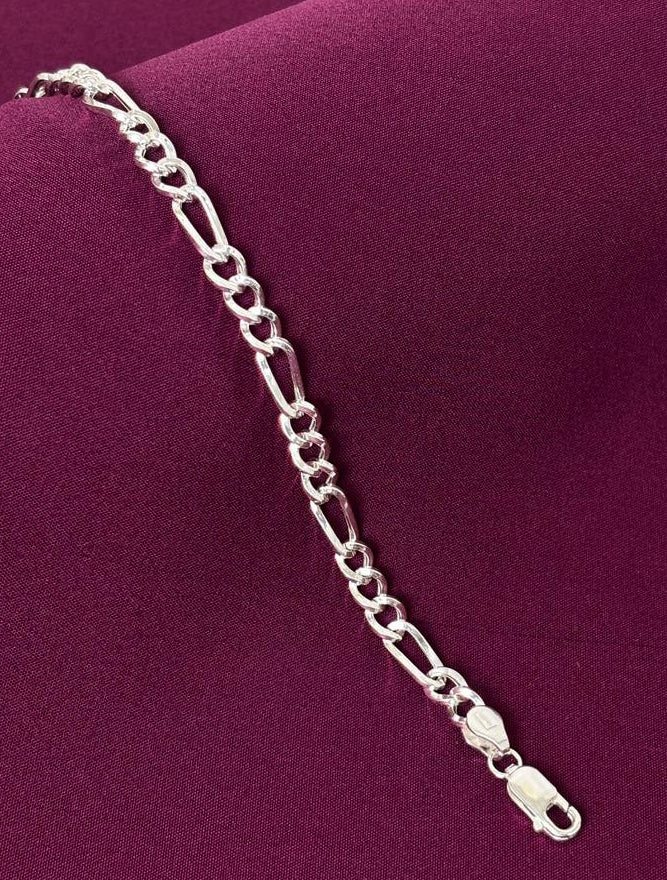 Gents Silver Oval Shape Link Bracelet Zaviraa 4