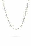 Men's 925 Silver Rectangular Link Paperclip Chain | Zaviraa