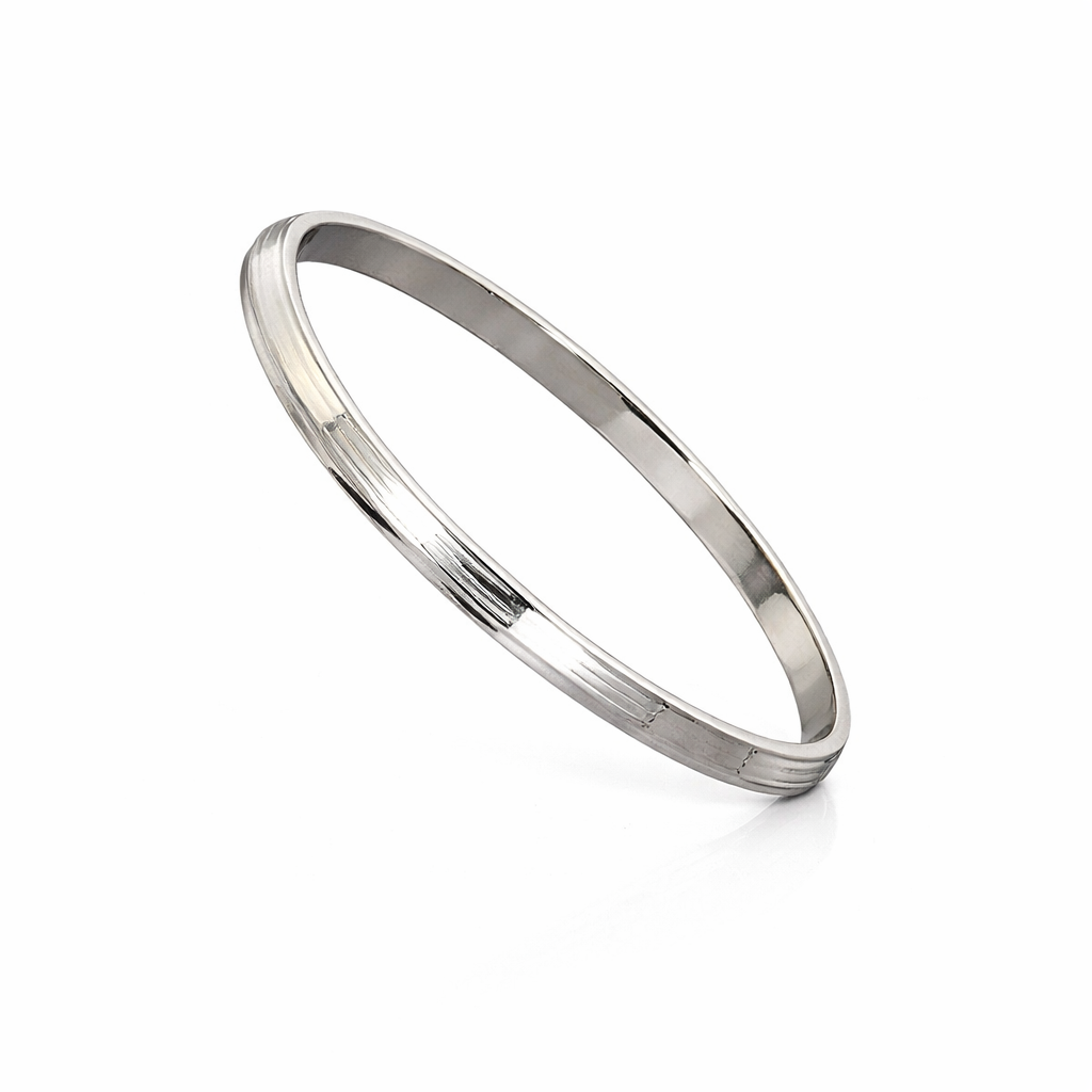Men’s Silver Minimal Segmented Kada | Sleek Design | 925 Sterling Silver