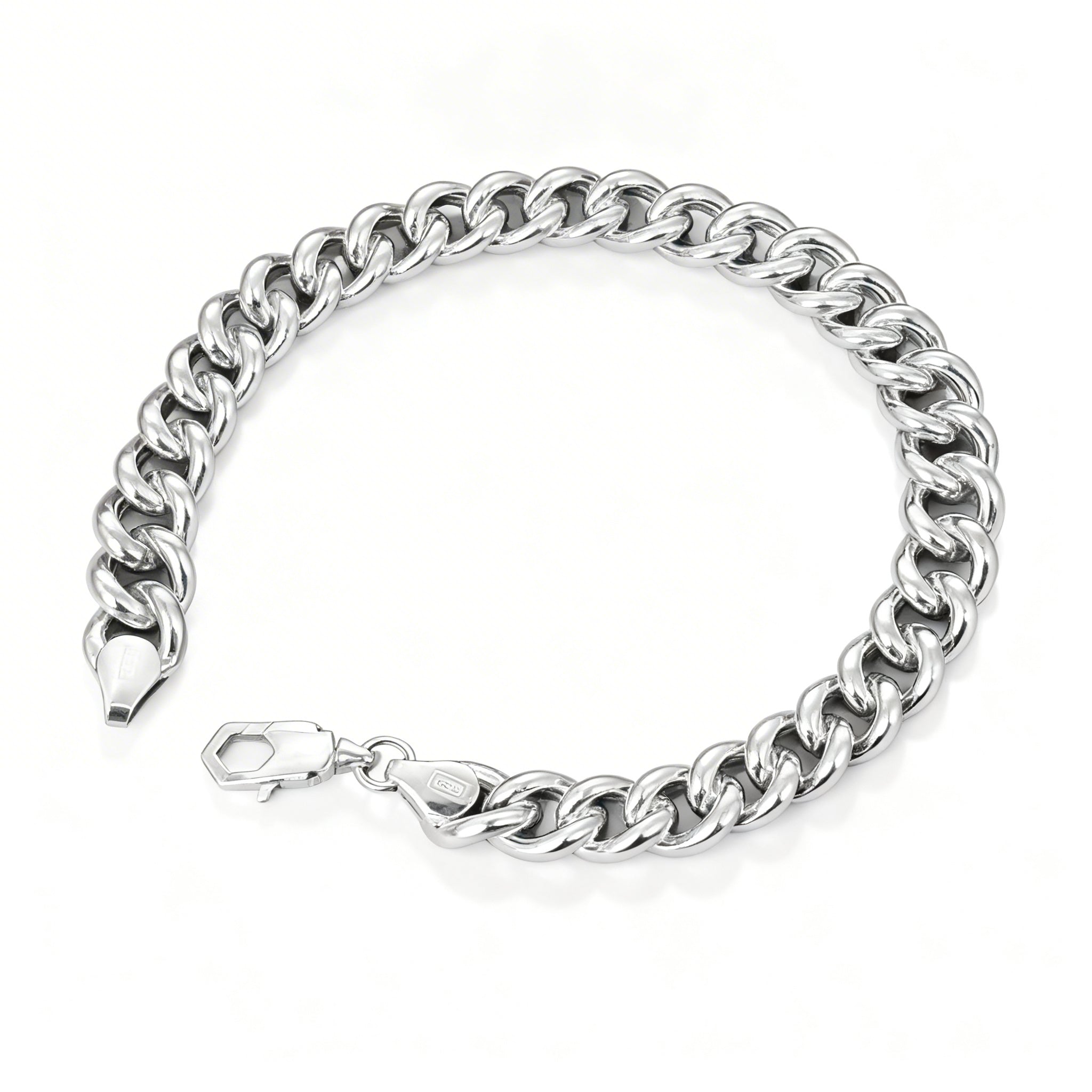 Gents Silver curb Bracelet Zaviraa 1