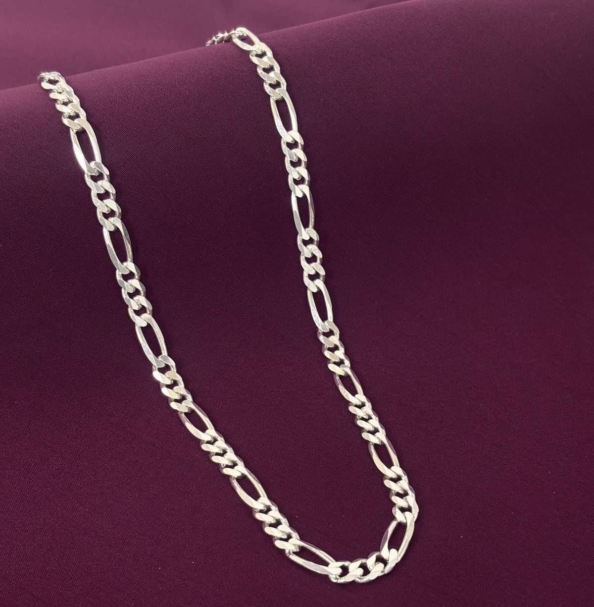 Gents Silver figaro flat chain Zaviraa 1