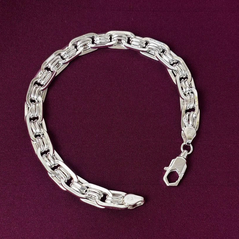 Gents Silver rectangular Bracelet Zaviraa 1