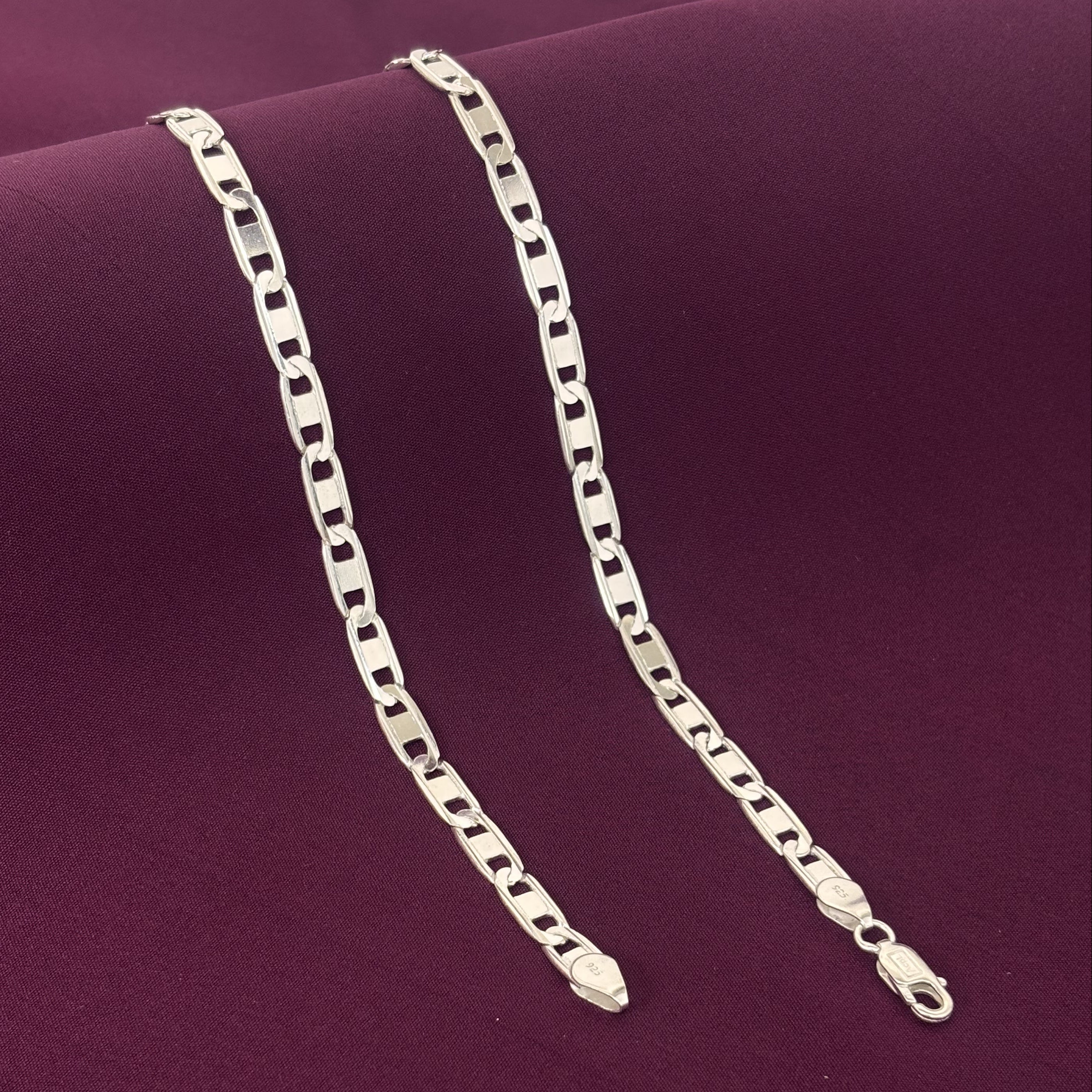 Gents Silver rectangular chain Zaviraa 4
