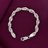 Gents Silver rope hollow Bracelet Zaviraa 1