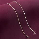 925 Sterling Silver Minimal Beaded Anklet for Women