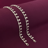 Elegant Teardrop CZ 925 Silver Anklet for Women