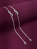 925 Sterling Silver Infinity Double Chain Anklet for Women