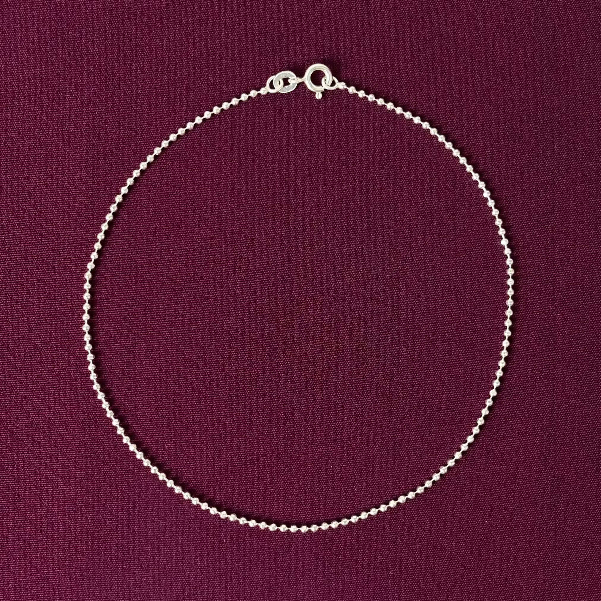 Minimal Beaded 925 Silver Anklet | Classic Everyday Payal for Women