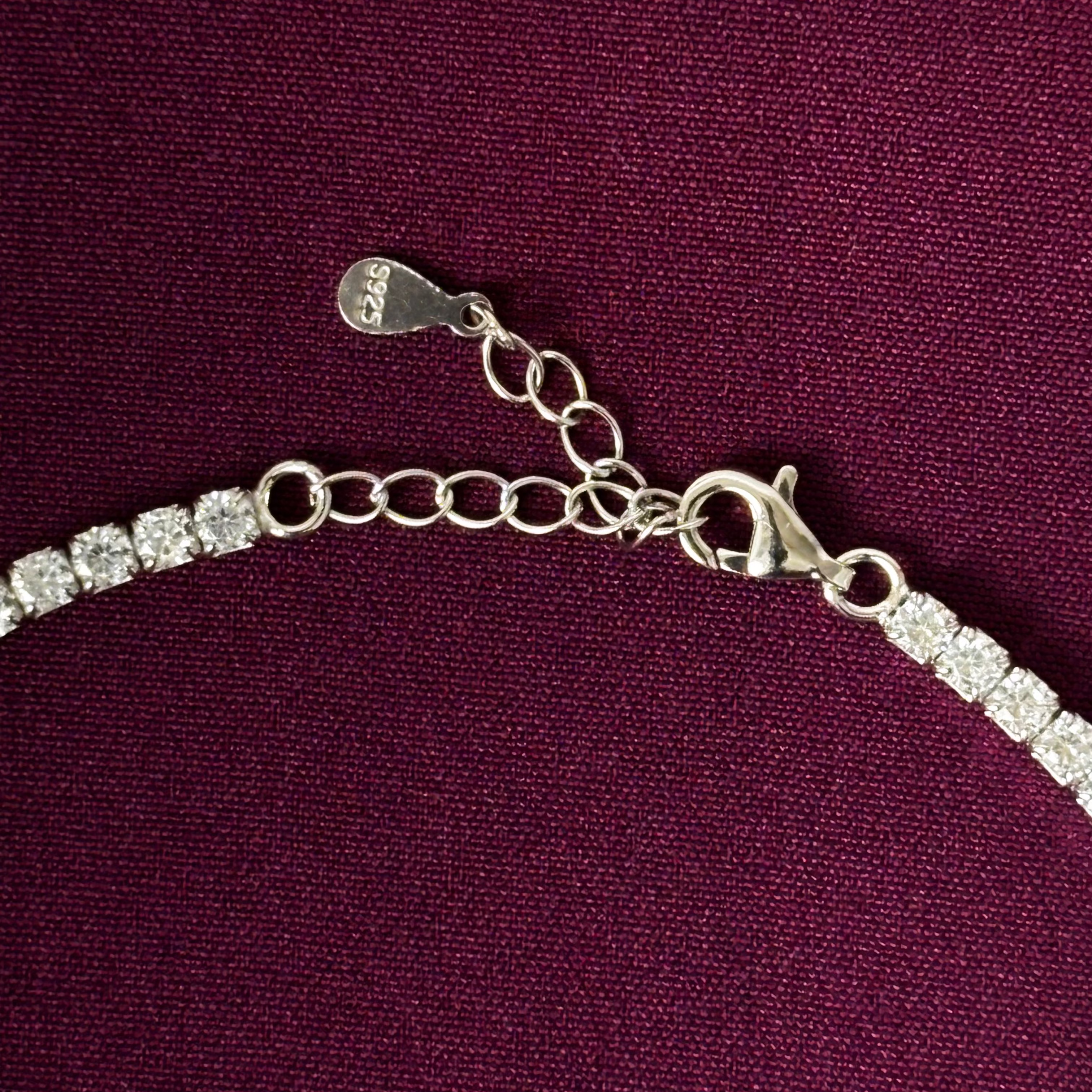 Classic Tennis 925 Silver Anklet | Diamond Look Payal