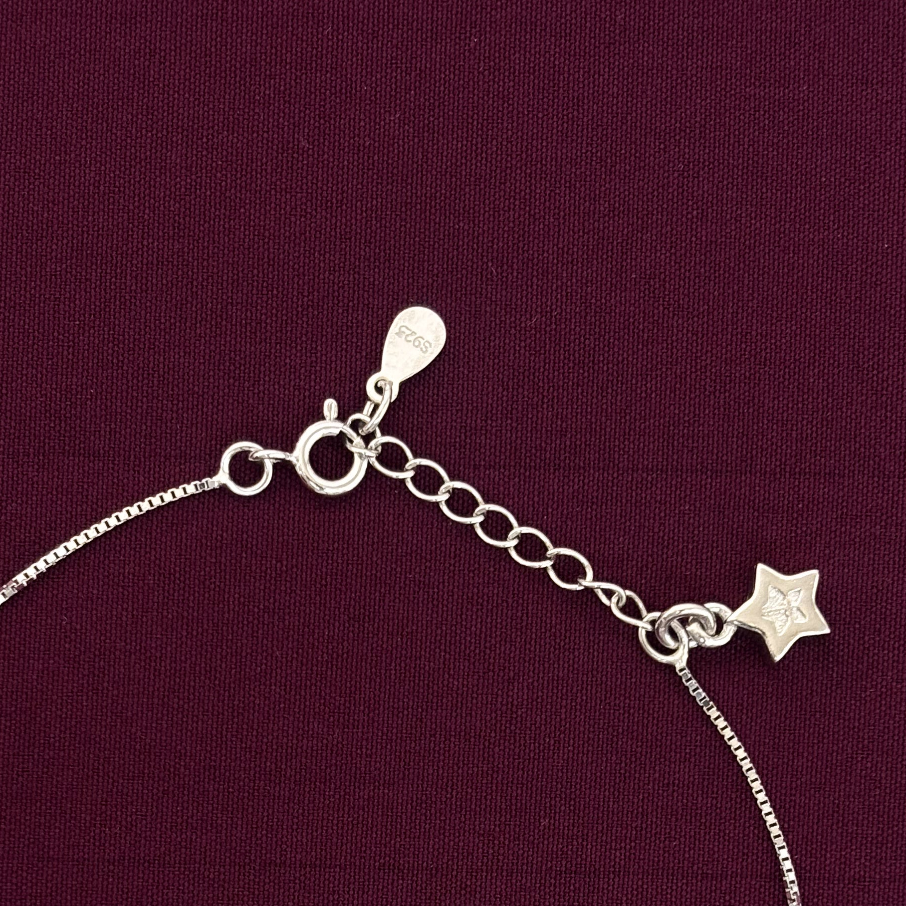 925 Sterling Silver Heart Crystal Charm Anklet for Women