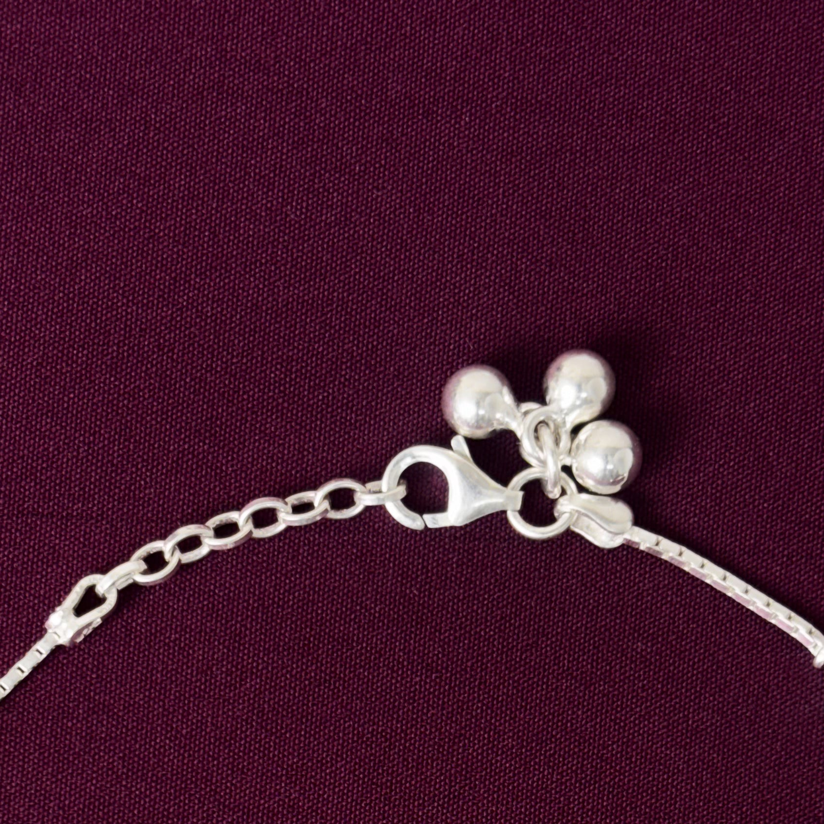 925 Sterling Silver Geometric Design Anklet for Women
