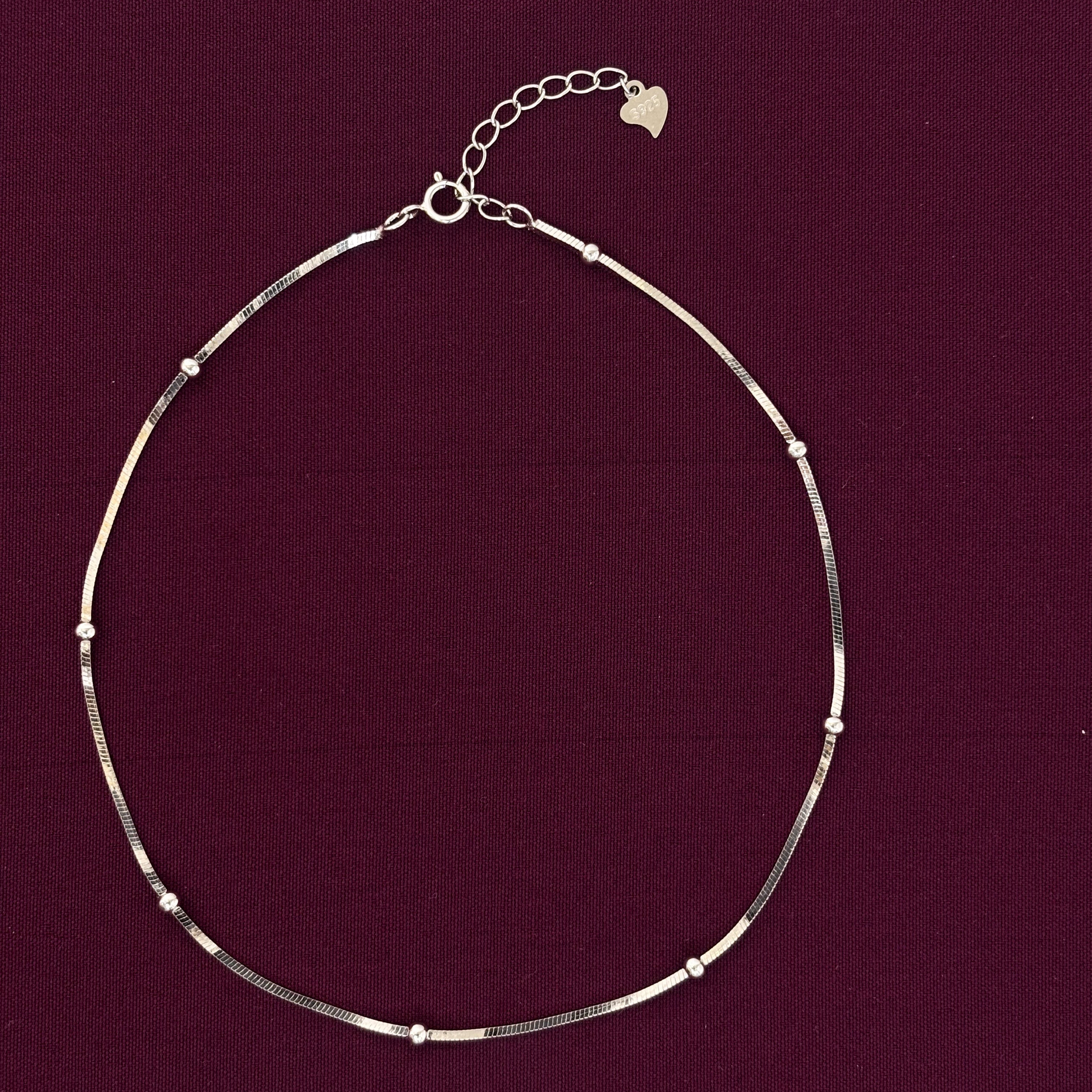 925 Sterling Silver Minimal Beaded Anklet for Women