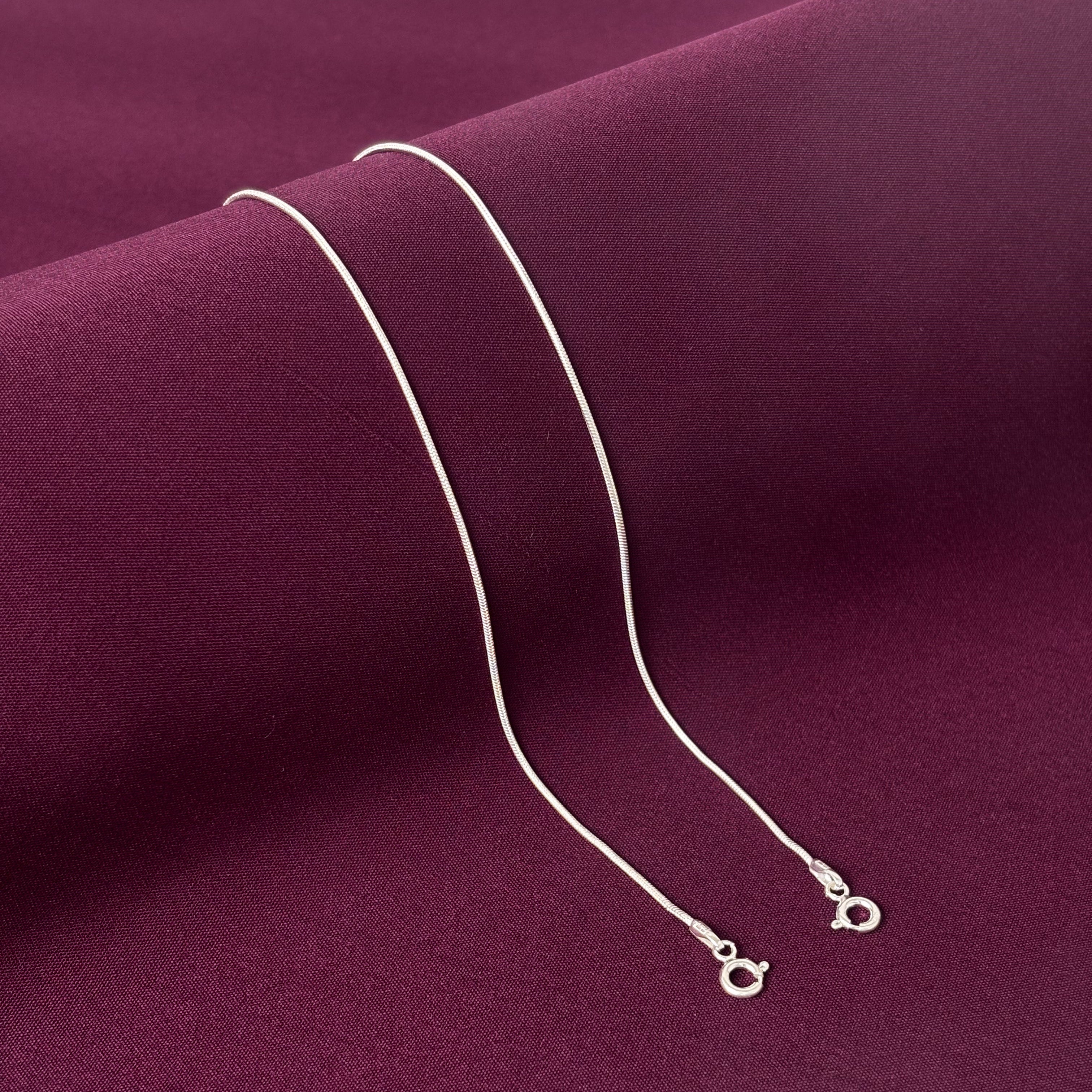 925 Sterling Silver Plain Snake Chain Anklet for Women