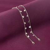 925 Sterling Silver Leaf Charm Anklet for Women