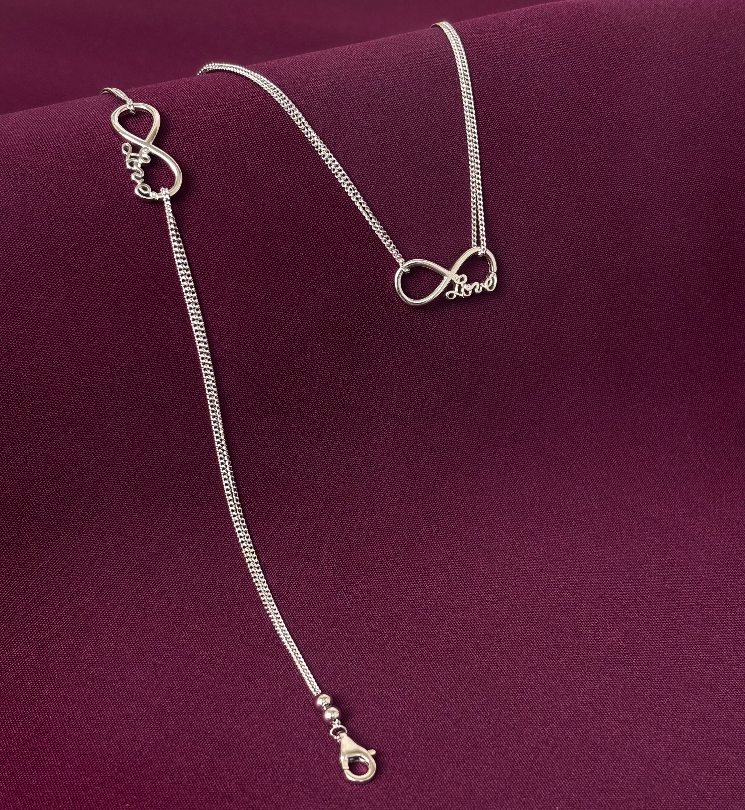 Zaviraa Infinity Love 925 Silver Anklet | Symbol of Endless Love Payal