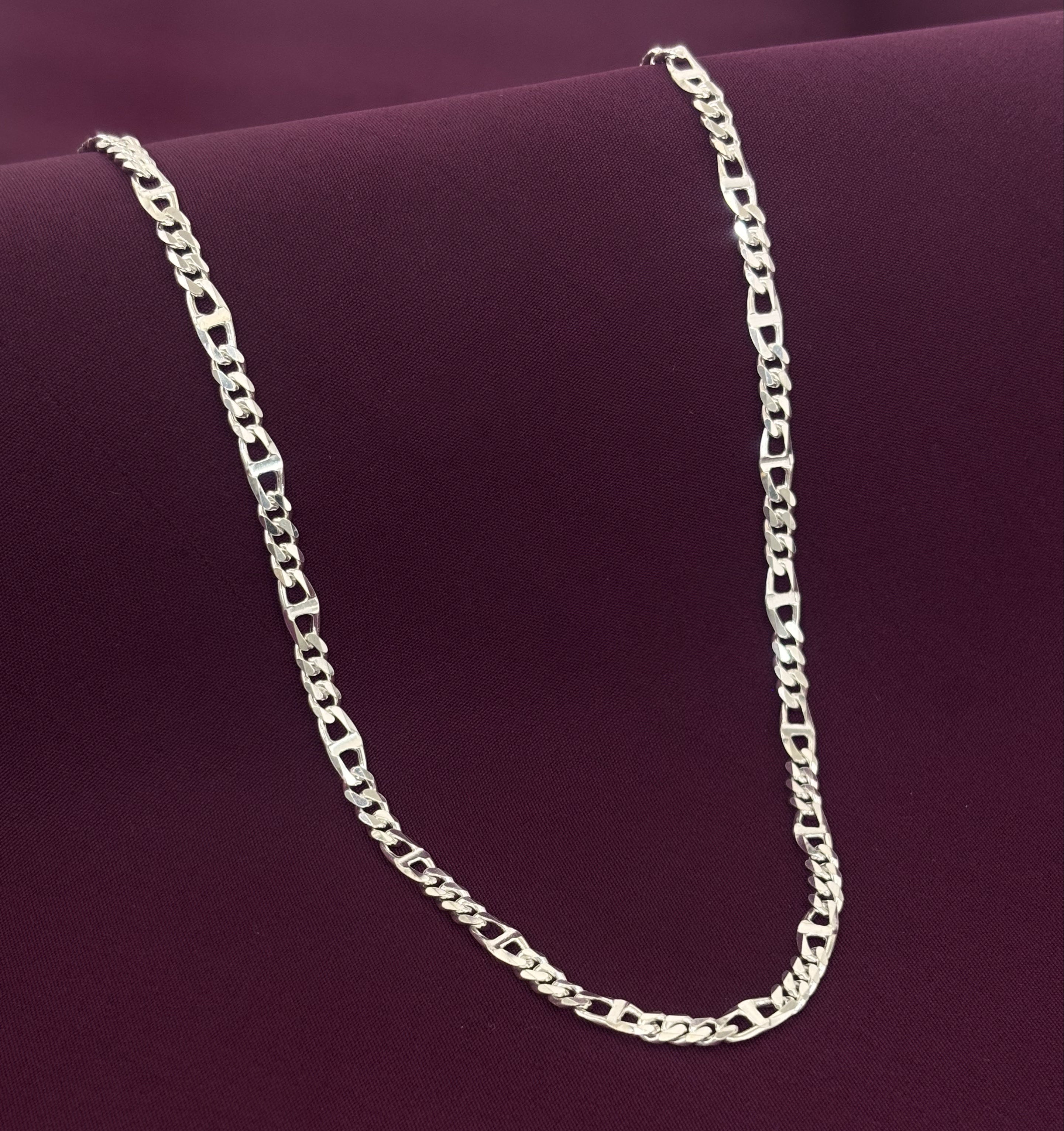 Men’s 925 Sterling Silver Figaro Chain | Classic Italian Link Silver Chain