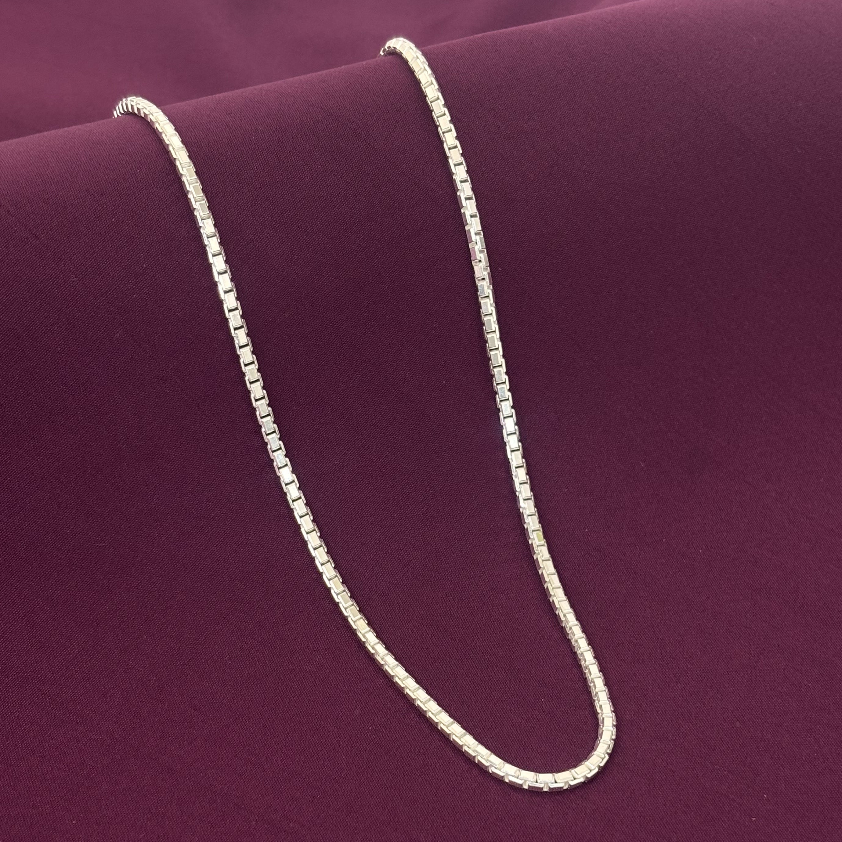 Men’s 925 Sterling Silver Box Chain | Classic Solid Silver Chain for Men