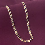 Men’s Two-Tone Cuban Chain in 925 Sterling Silver | Gold & Silver Finish Statement Chain