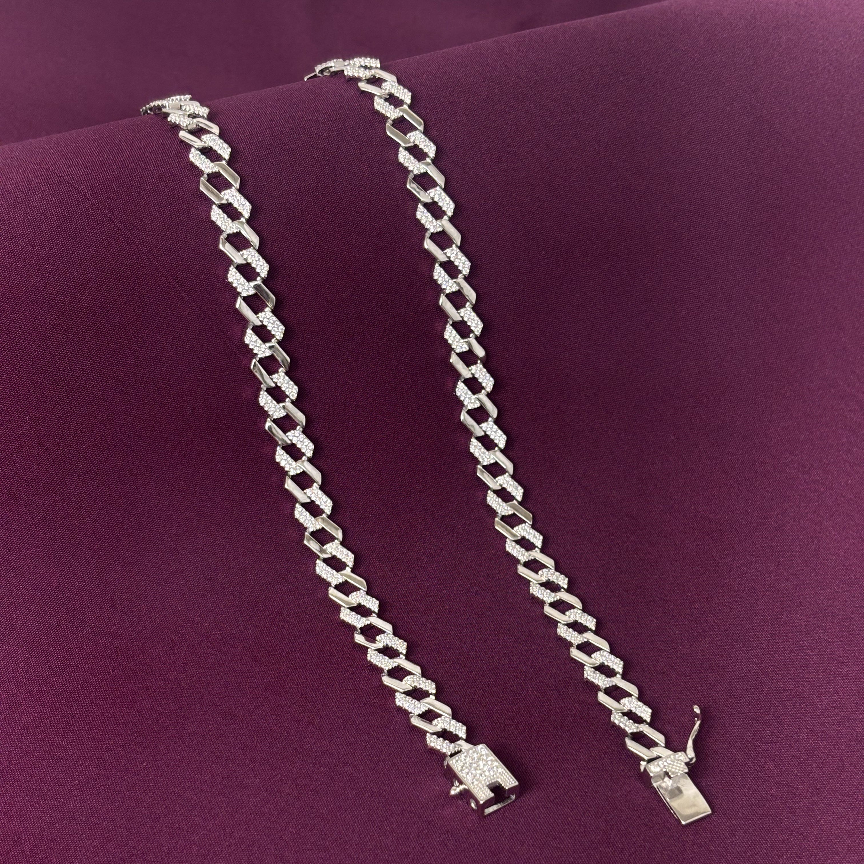 Men’s 925 Sterling Silver Cuban Chain | Classic Diamond-Cut Silver Chain