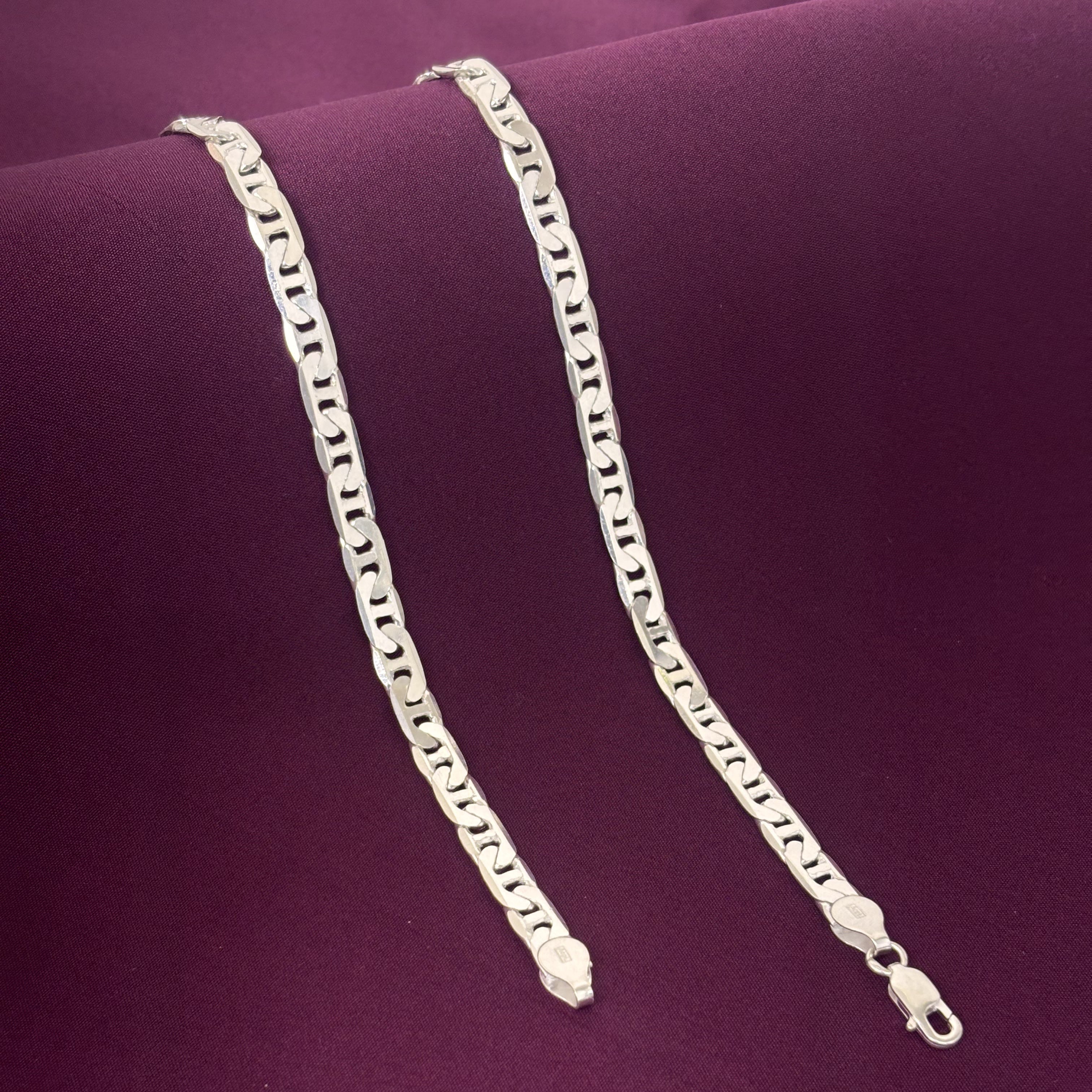 Men’s 925 Sterling Silver S-Link Chain | Designer Solid Silver Chain for Men