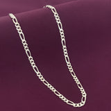 Men’s 925 Sterling Silver Figaro Chain | Classic Solid Silver Chain for Men