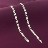 Men’s 925 Sterling Silver Long Rectangular Link Chain - 925 Silver