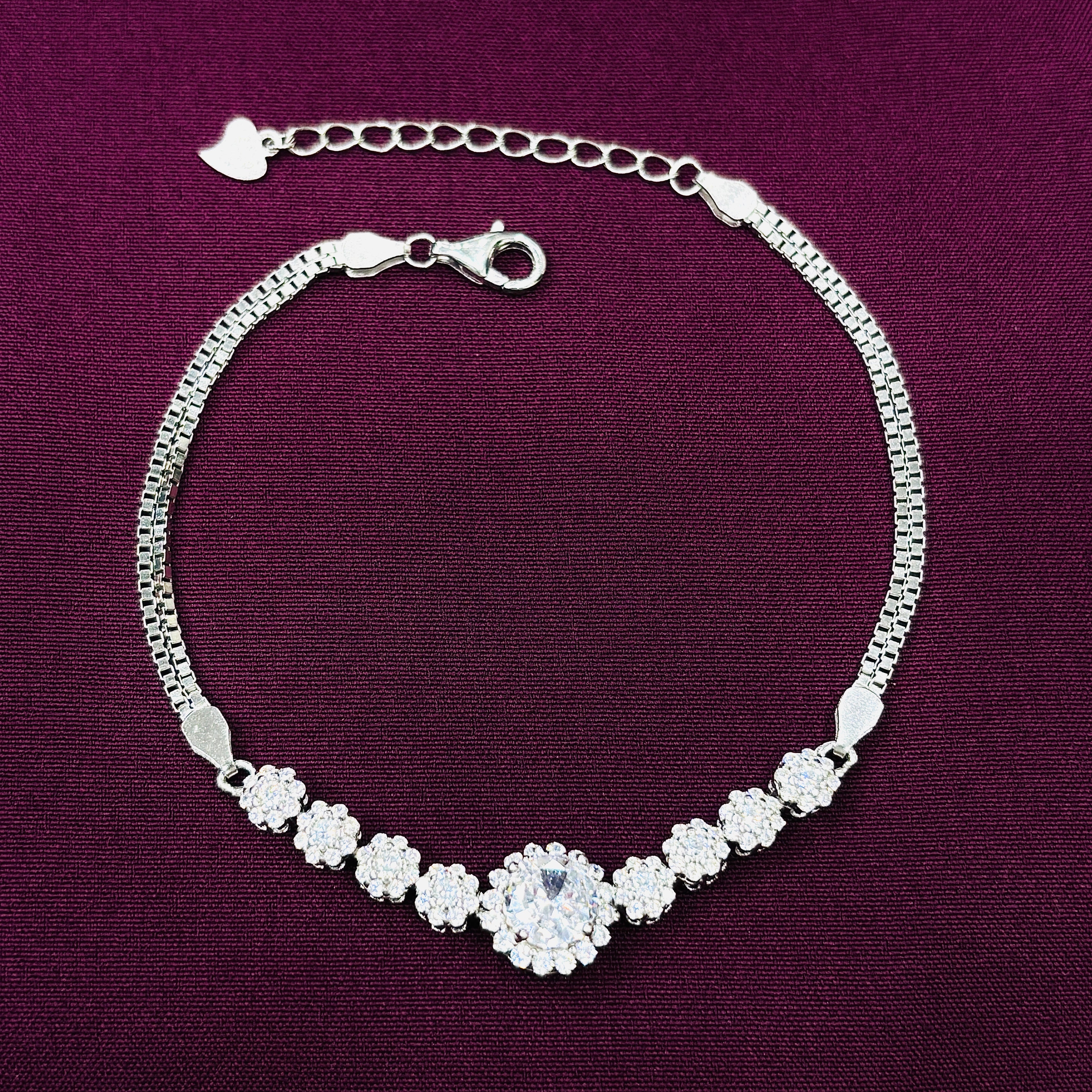 925 Sterling Silver CZ Bracelet for Women