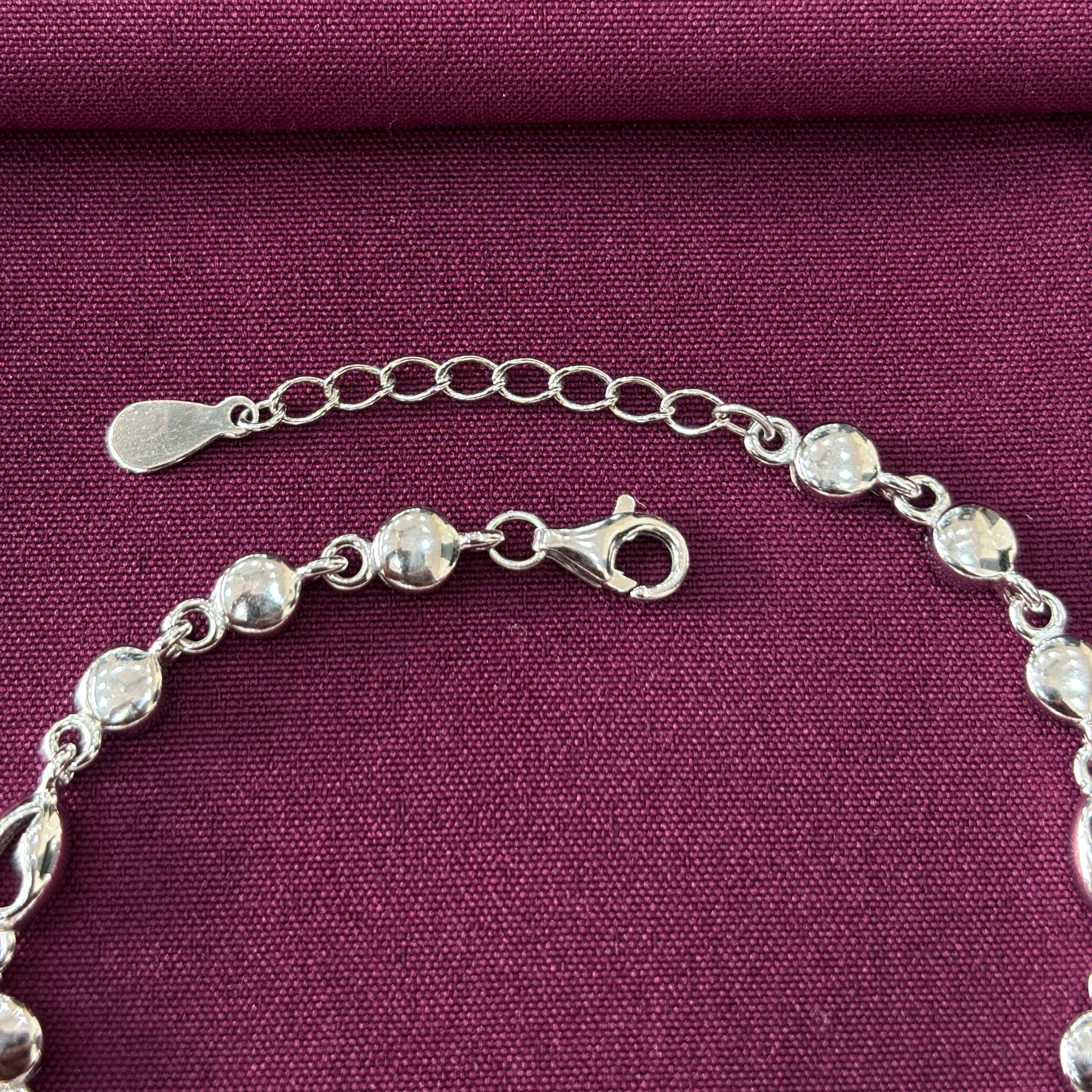 925 Sterling Silver Star & Floral CZ Bracelet for Women
