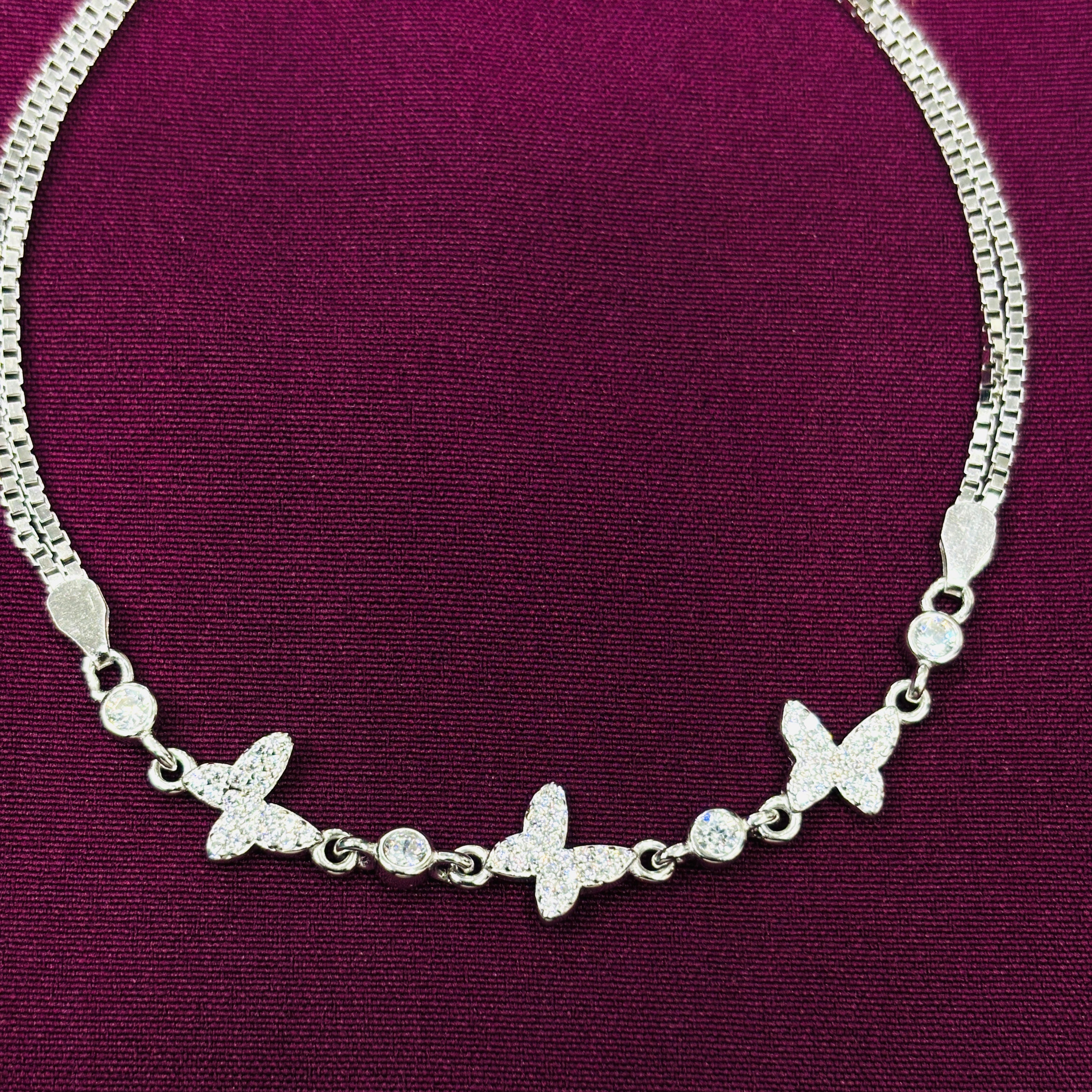 925 Sterling Silver Butterfly Bracelet for Women | CZ Studded Ladies Bracelet