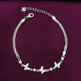 925 Sterling Silver Butterfly Bracelet for Women | CZ Studded Ladies Bracelet
