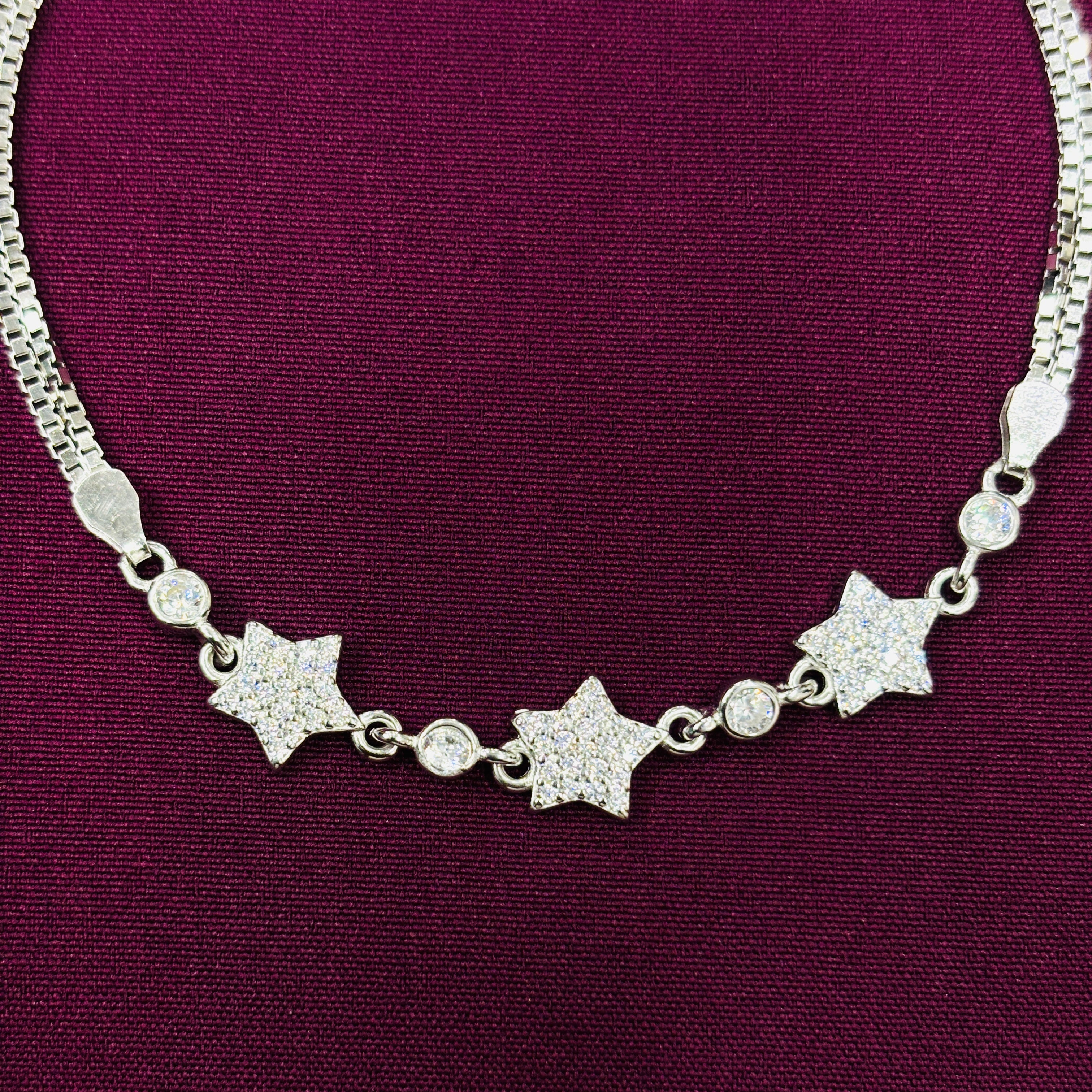 925 Sterling Silver Star Bracelet for Women | CZ Studded Ladies Bracelet