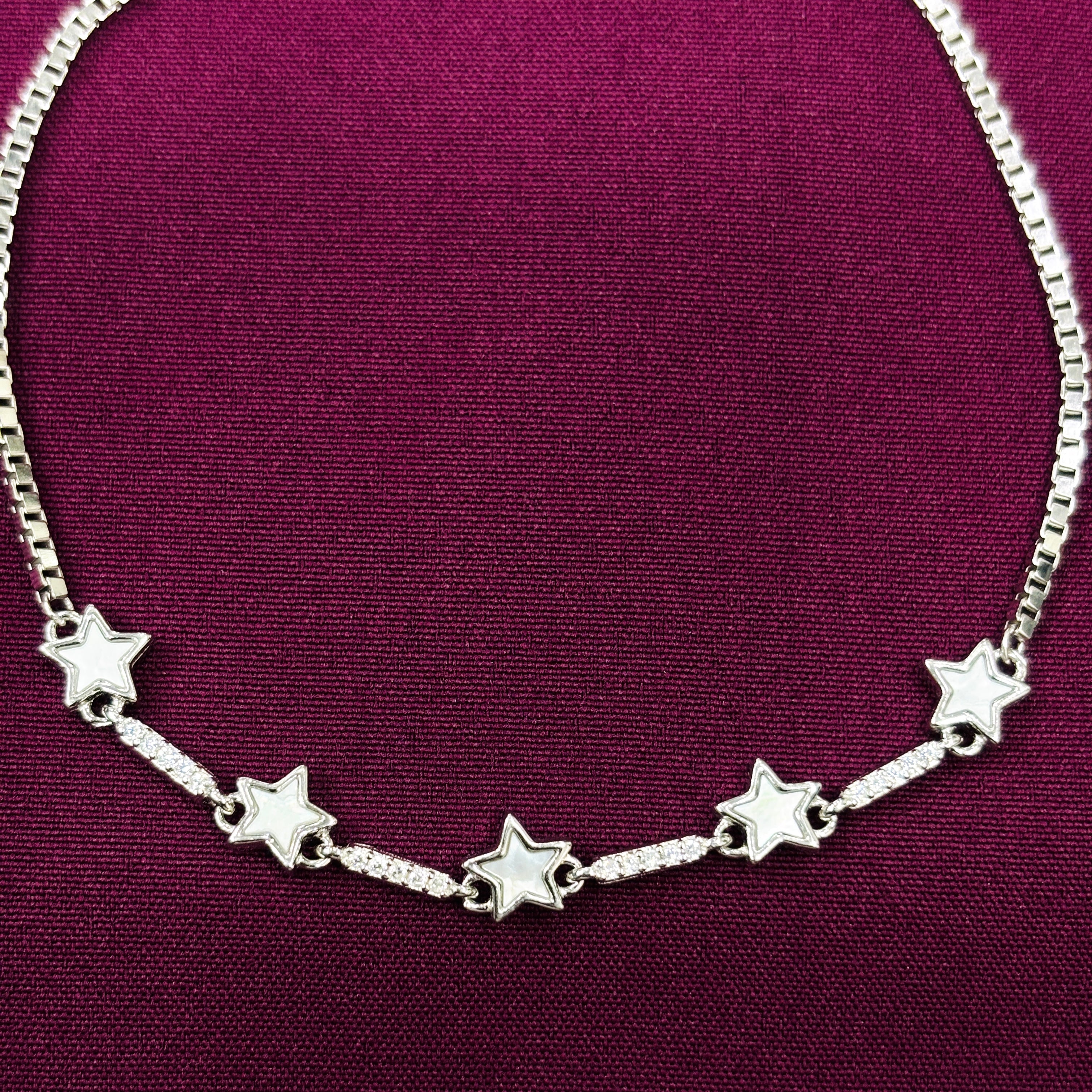 925 Sterling Silver Star Bracelet for Women | CZ Studded Ladies Bracelet