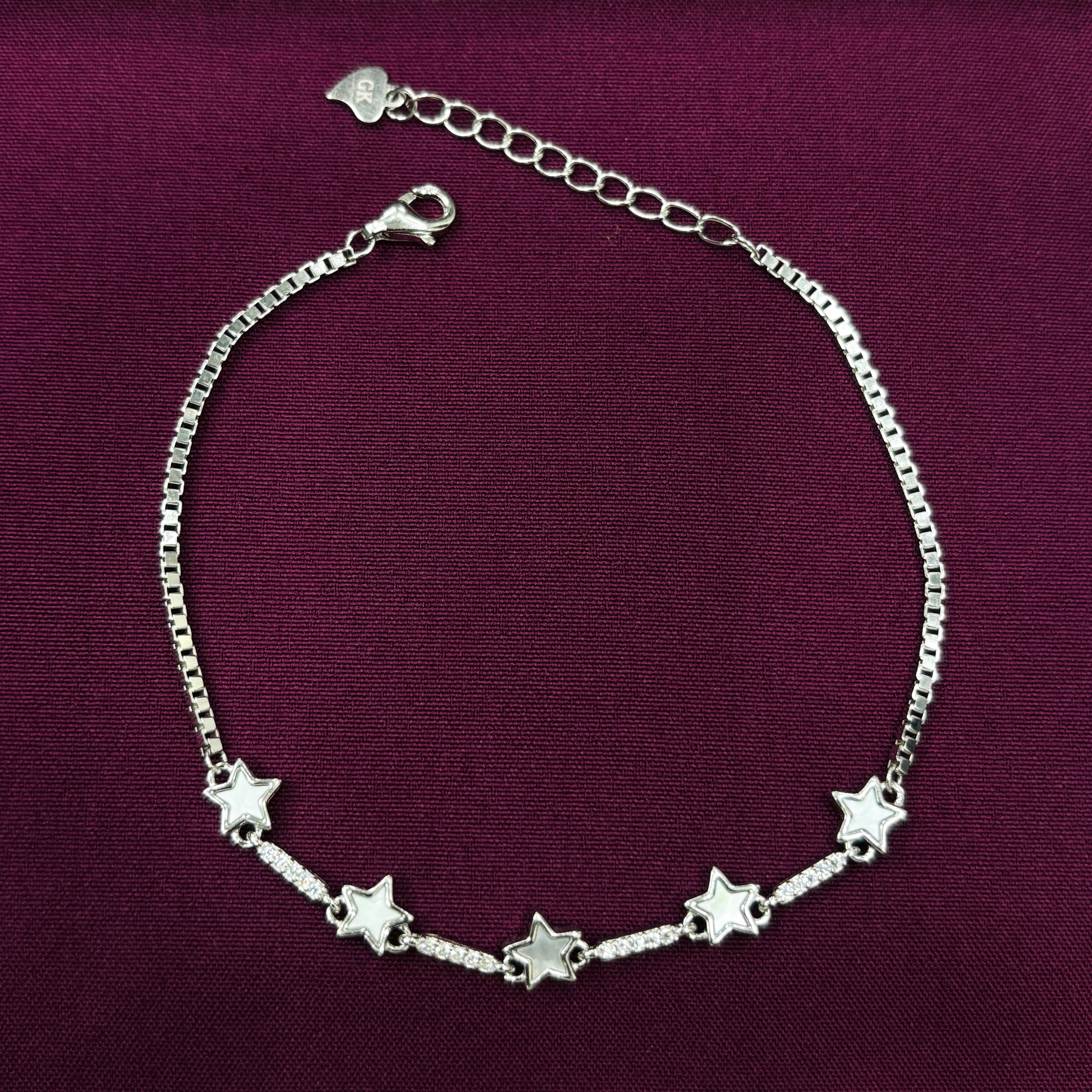 925 Sterling Silver Star Bracelet for Women | CZ Studded Ladies Bracelet