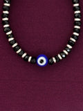 925 Sterling Silver Black Beads Kids Nazariya/Bracelets with Evil Eye (Pair)