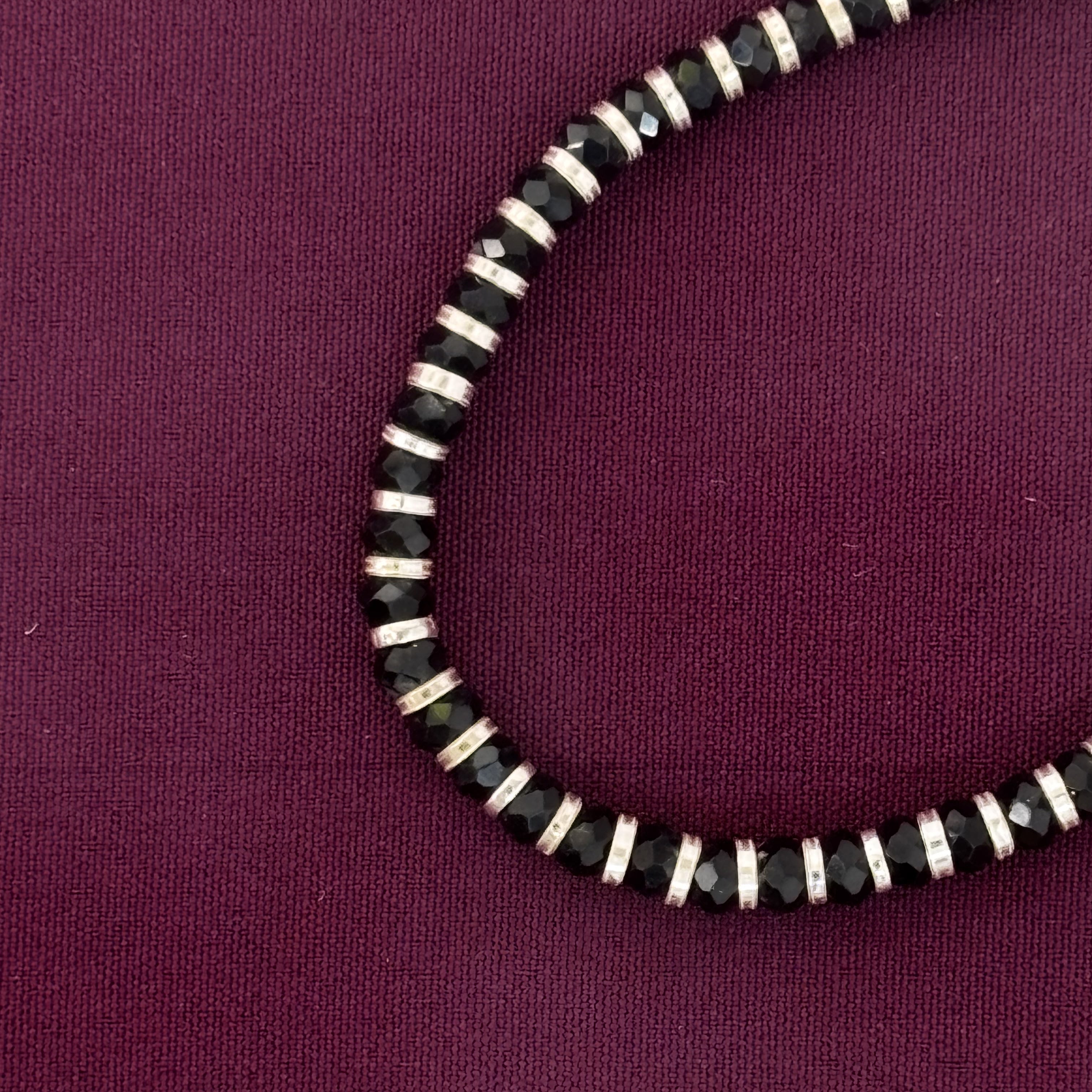 925 Sterling Silver Black Beads Kids Nazariya Adjustable Bracelet