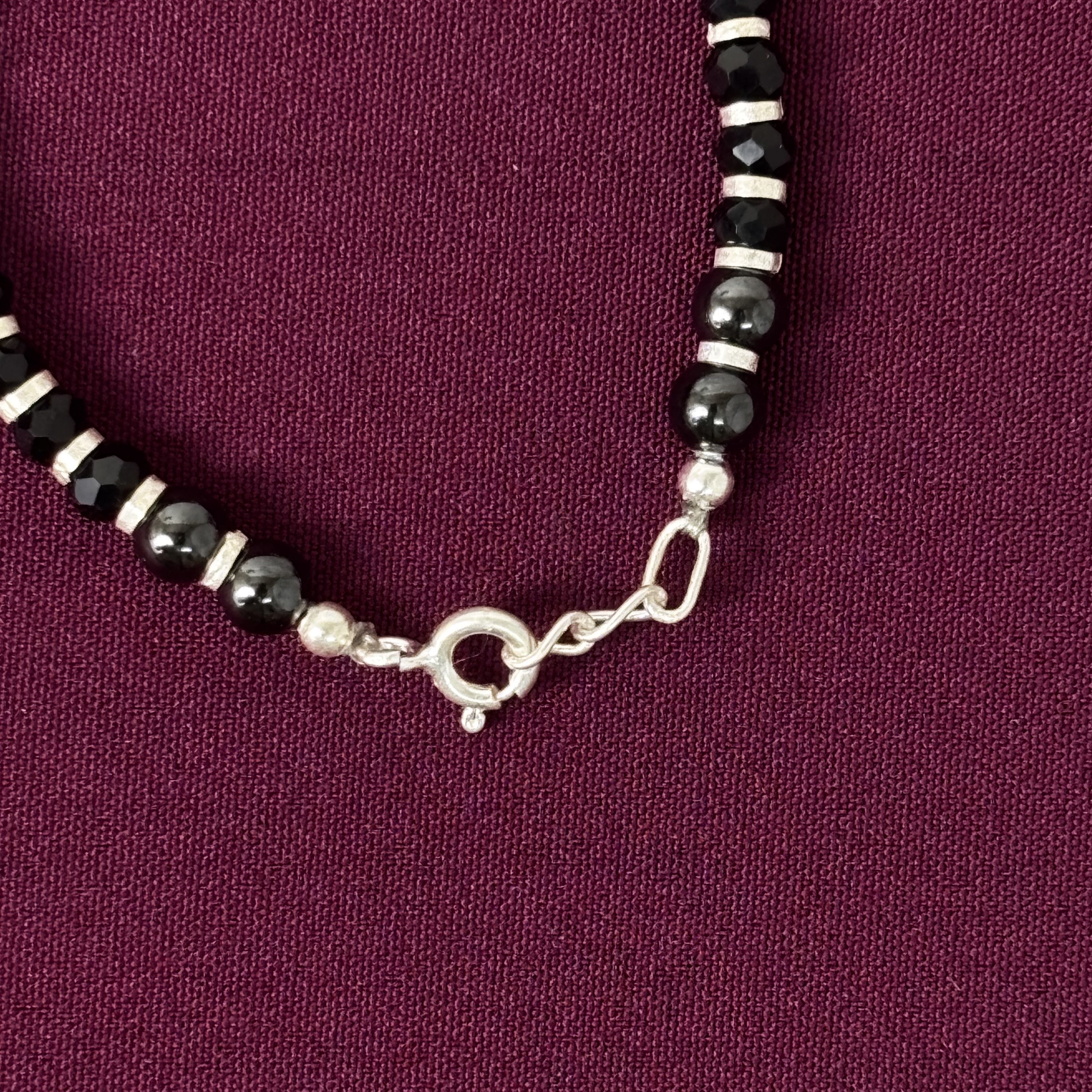 925 Sterling Silver Black Beads Evil Eye Kids Nazariya Bracelet Pair